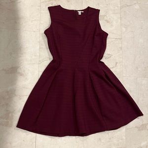 Halogen Fit and Flare Dress Knee Length - Large - Burgundy
